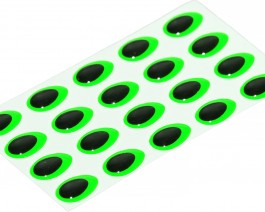 3D Epoxy Teardrop Eyes, Fluo Green, 9 mm